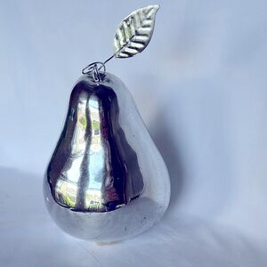 Vintage 2002 Beautiful Silver Pear Sculpture - Home Accents Decor